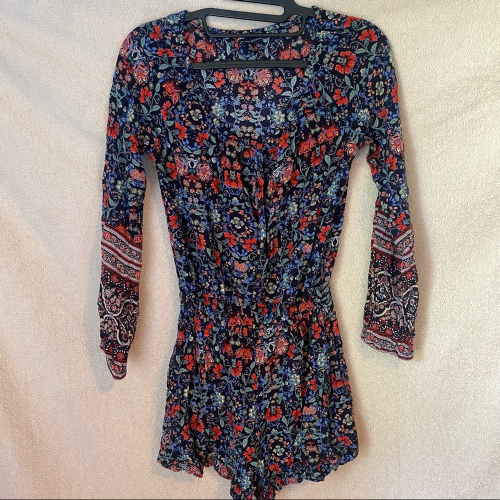 Long sleeve floral romper
